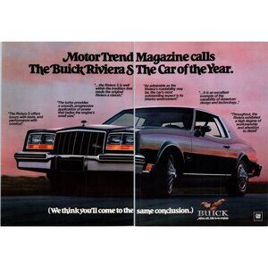 1979 Buick Riviera S Coupe 2 Page Vintage Print Ad Sunset Wire Wheels Wall Art